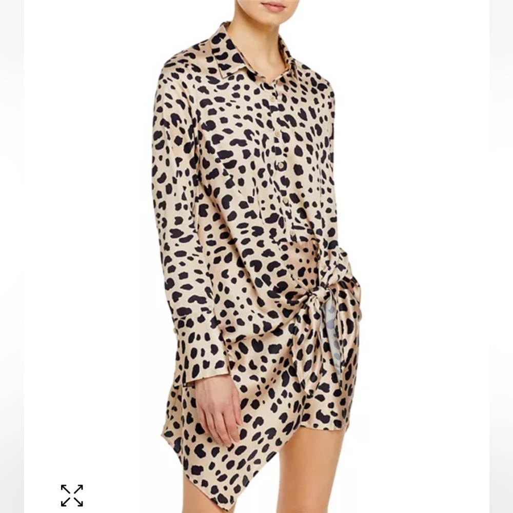 NWT! AQUA Tie-Front Long Sleeve Dress